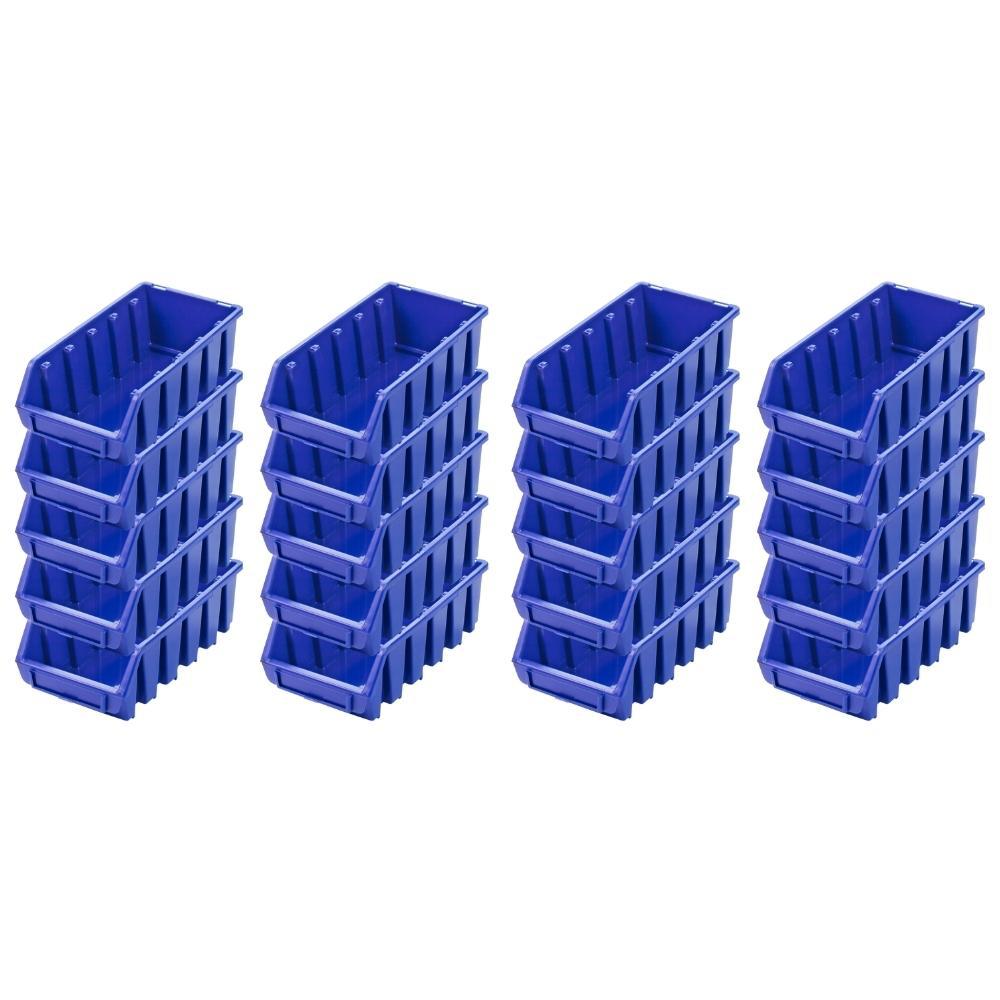 SuperSparSet 20x Sichtlagerbox 2L | HxBxT 7,5x11,6x21,2cm | Polypropylen | Blau