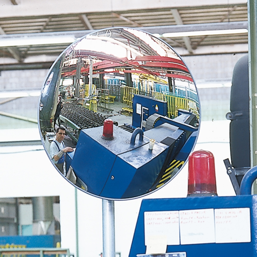 Beobachtungsspiegel aus Acrylglas mit Halterung zur Wandmontage | Spiegel-Ø 40cm | Beobachtungsabstand 3m | Starke Weitwinkelwirkung