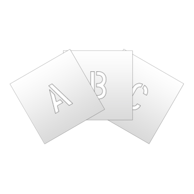 Sprühschablone zur Kennzeichnung von Lager & Stellplätzen | Buchstabe "A" | Zeichenhöhe 10cm | Kunststoff 0,2mm | Mehrfach Wiederverwendbar | Weiß
