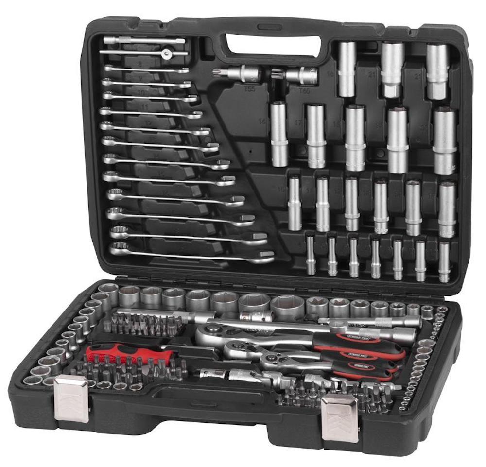 Werkzeugset BIG | 215 Teile | 1/2 "+1/4" +3/8 " | Werkzeug, Werkzeugkoffer, Werkzeugkasten, Werkzeugsatz