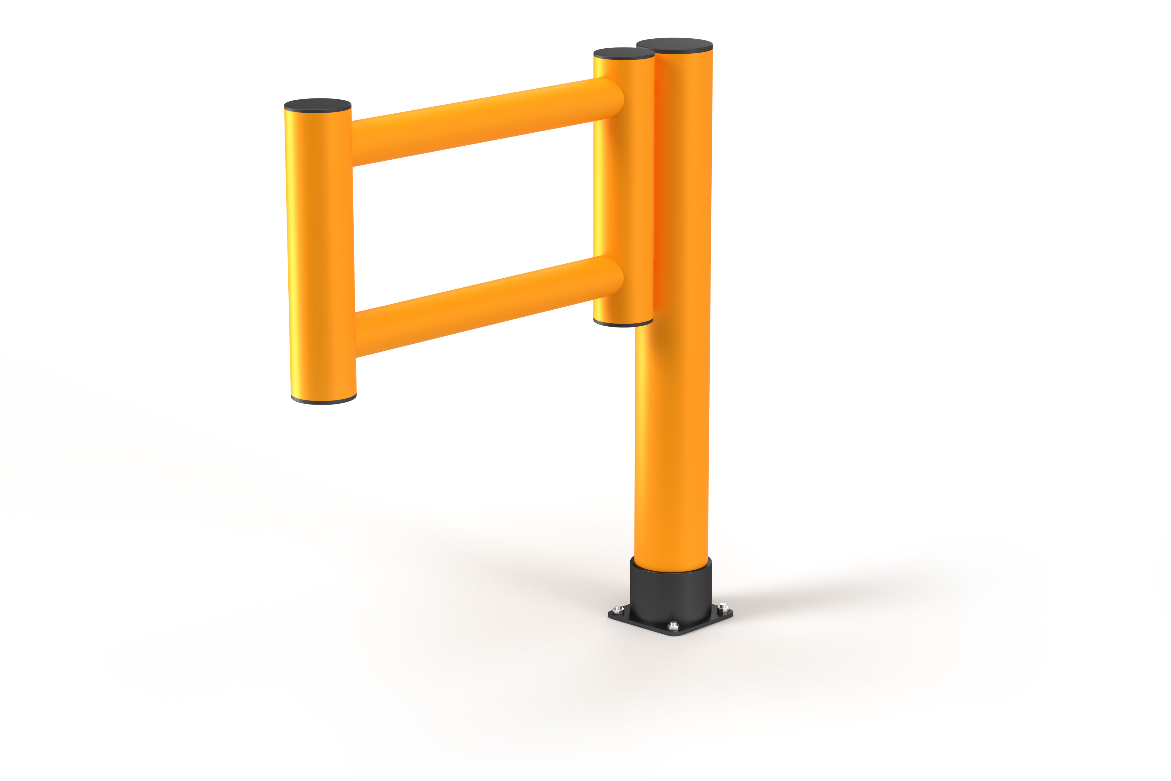 Swing Gate System für Zugangsstellen & Fußgängerübergänge | Anschlag rechts | ø 14cm, HxBxT 110x100x22cm | HDPE Polyethylen, UV- & Wetterbeständig | Inkl. Montagematerial