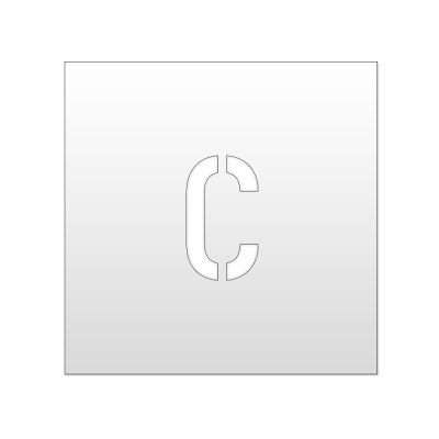 Sprühschablone zur Kennzeichnung von Lager & Stellplätzen | Buchstabe "C" | Zeichenhöhe 20cm | Kunststoff 0,2mm | Mehrfach Wiederverwendbar | Weiß
