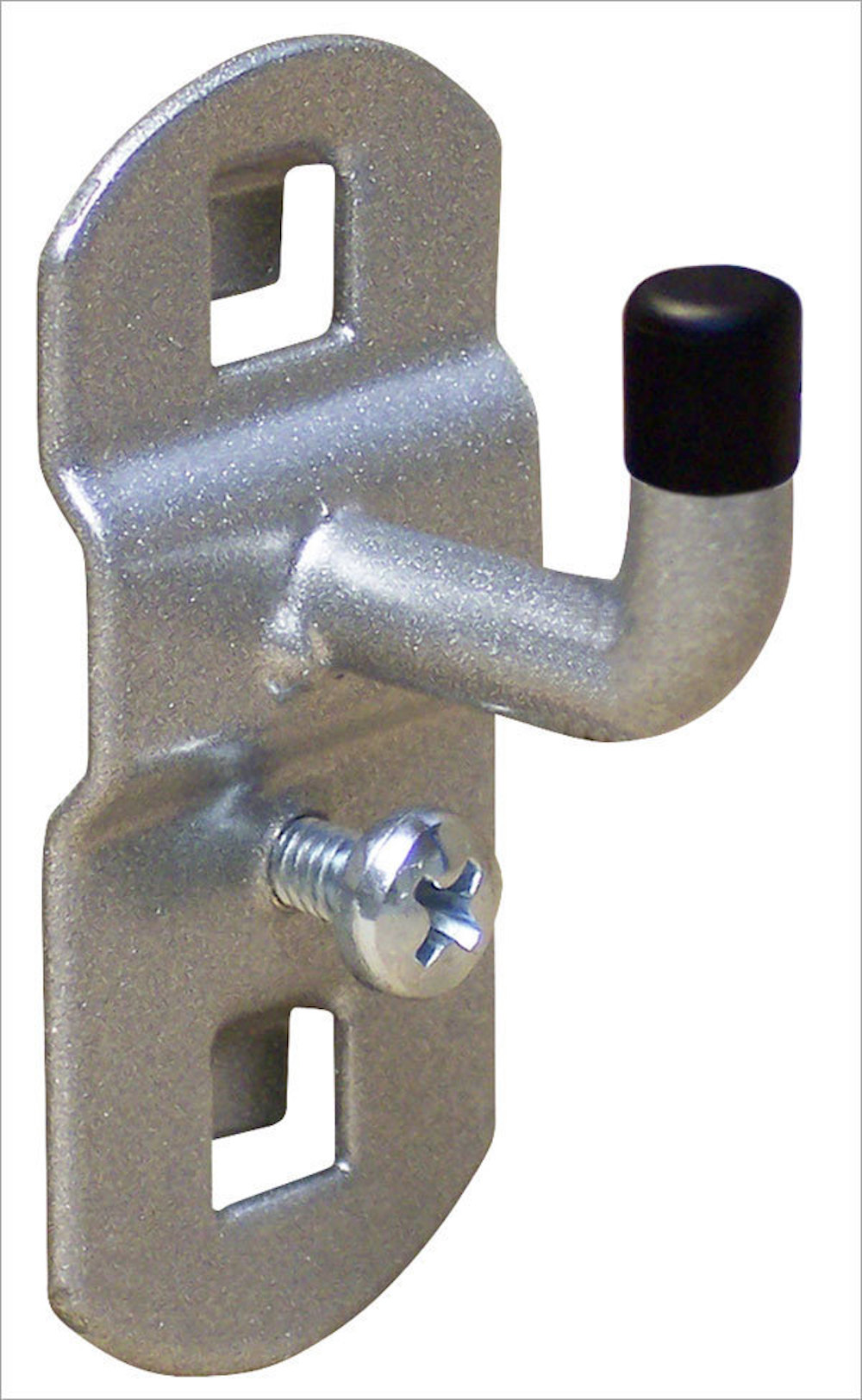 Werkzeughalter mit senkrechtem Hakenende für Lochplatte | 3,5cm | Weissaluminium