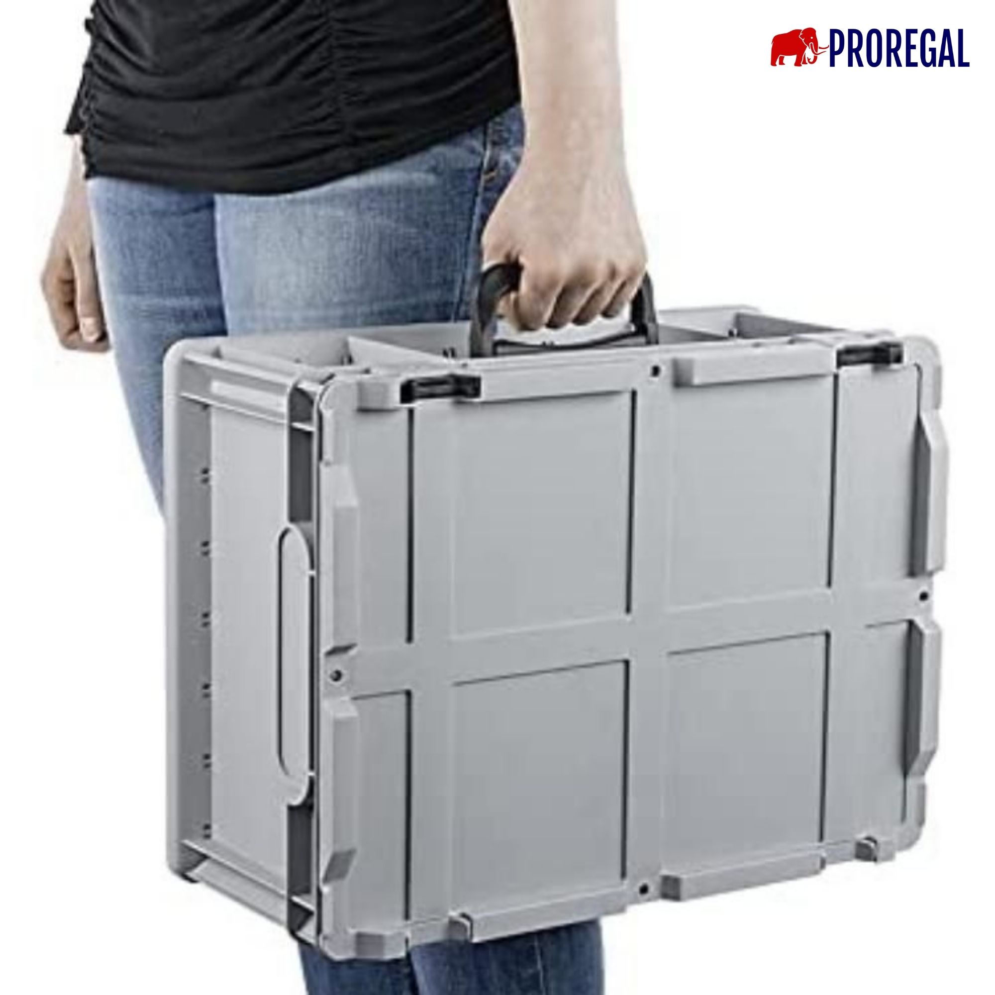 Eurobox NextGen Portable mit Rasterschaumstoff & Schaumstoffeinlage | HxBxT 18,5x40x60cm | 34 Liter | Eurobehälter, Transportbox, Transportbehälter, Stapelbehälter