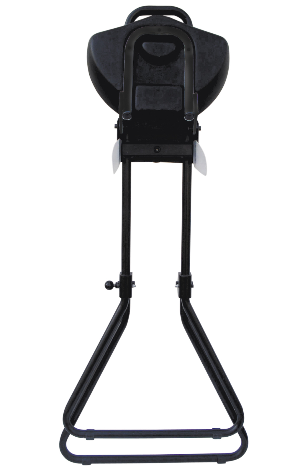 Klappbare Stehhilfe Plus | Sitzhöhe 65-85cm | Tragfähigkeit 100kg | Polyurethane-Sitz | mit Transportrollen | Schwarz/Schwarz