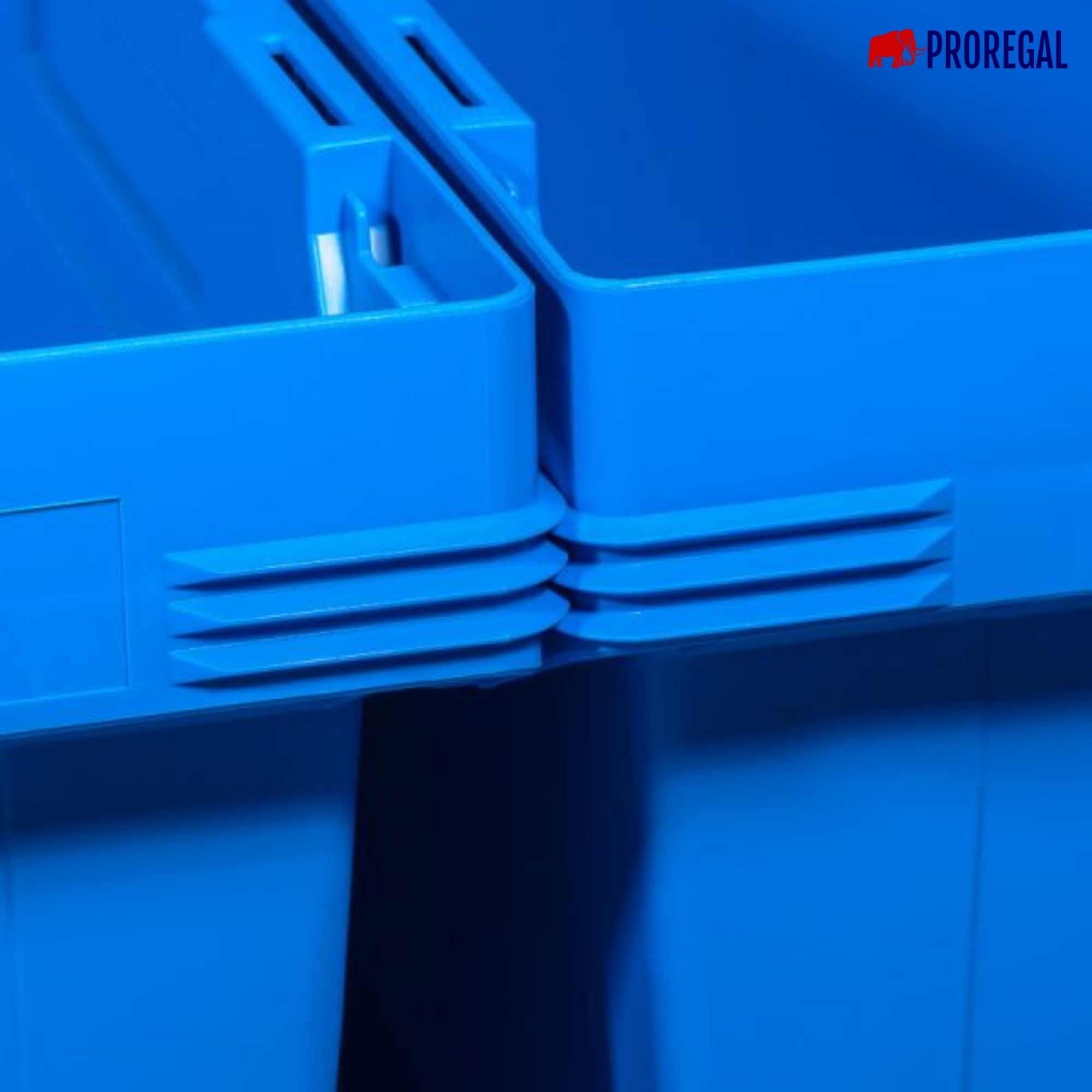 Conical Mehrweg-Stapelbehälter mit Krokodildeckel Blau | HxBxT 34,9x41x61cm | 58 Liter | Lagerbox Eurobox Transportbox Transportbehälter Stapelbehälter