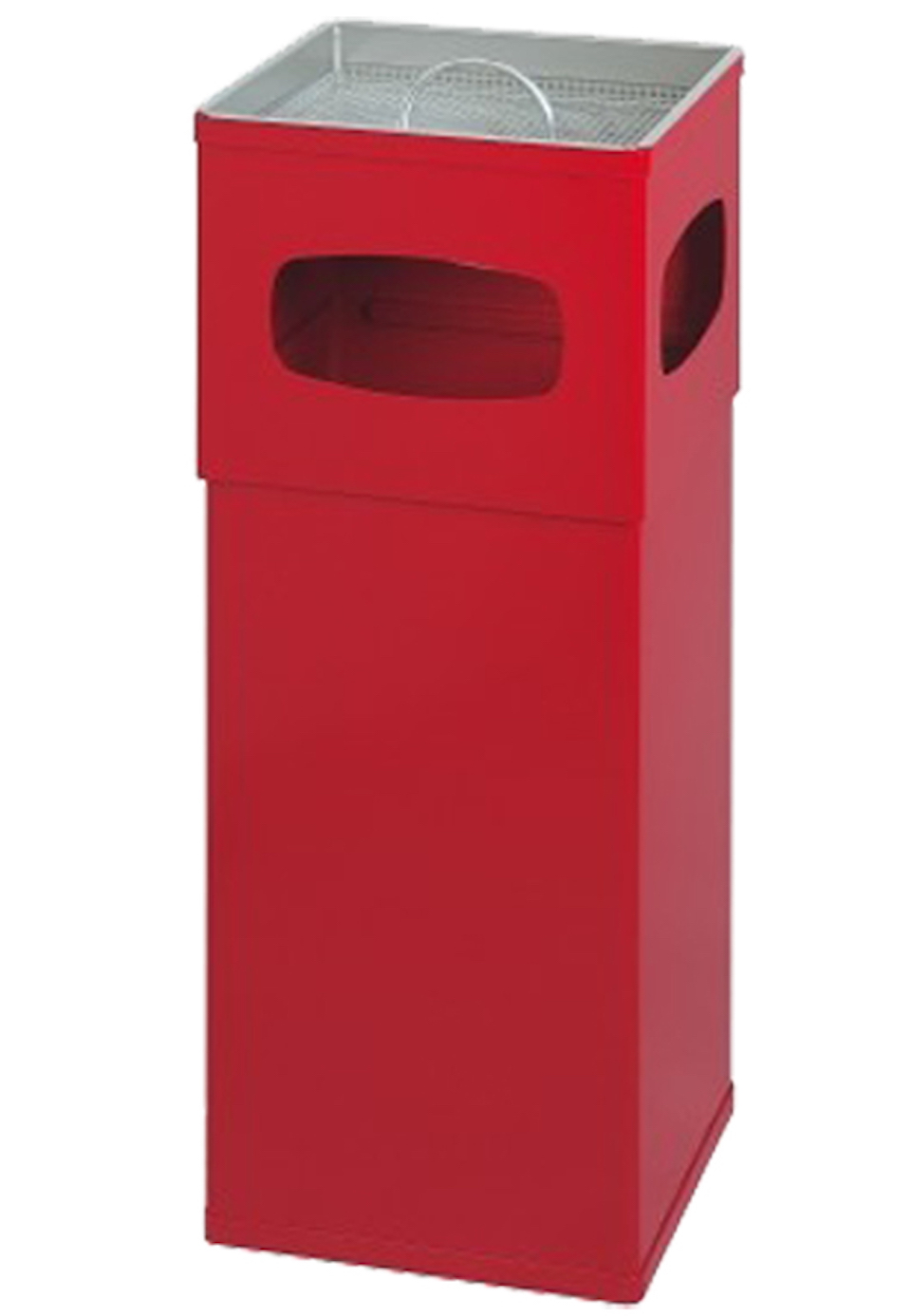 Kombiascher aus Aluminium mit Sieb | 50 Liter, HxBxT 82x30x30cm | Rot