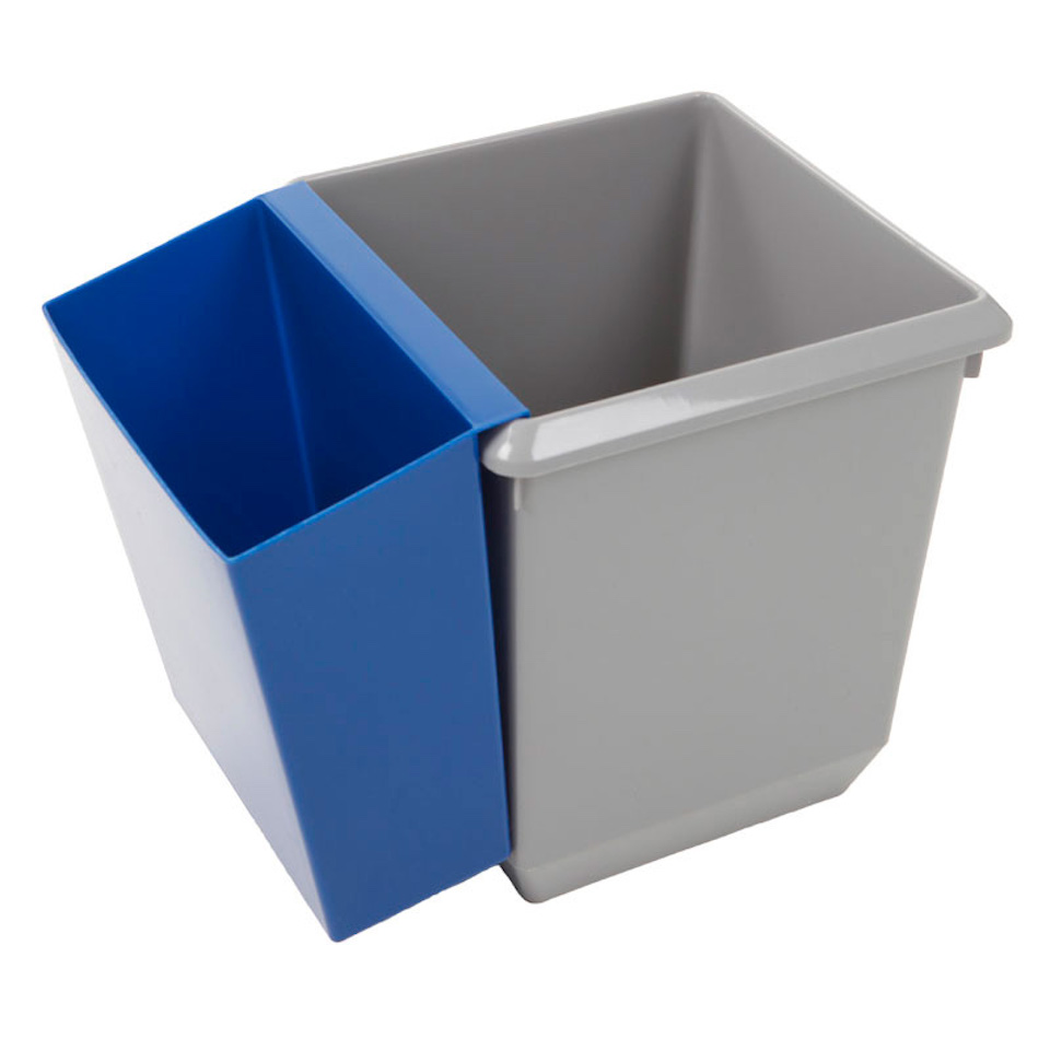 Viereckiger kegelförmiger Papierkorb | 21 Liter, HxBxT 31x28x28xm | Kunststoff | Grau