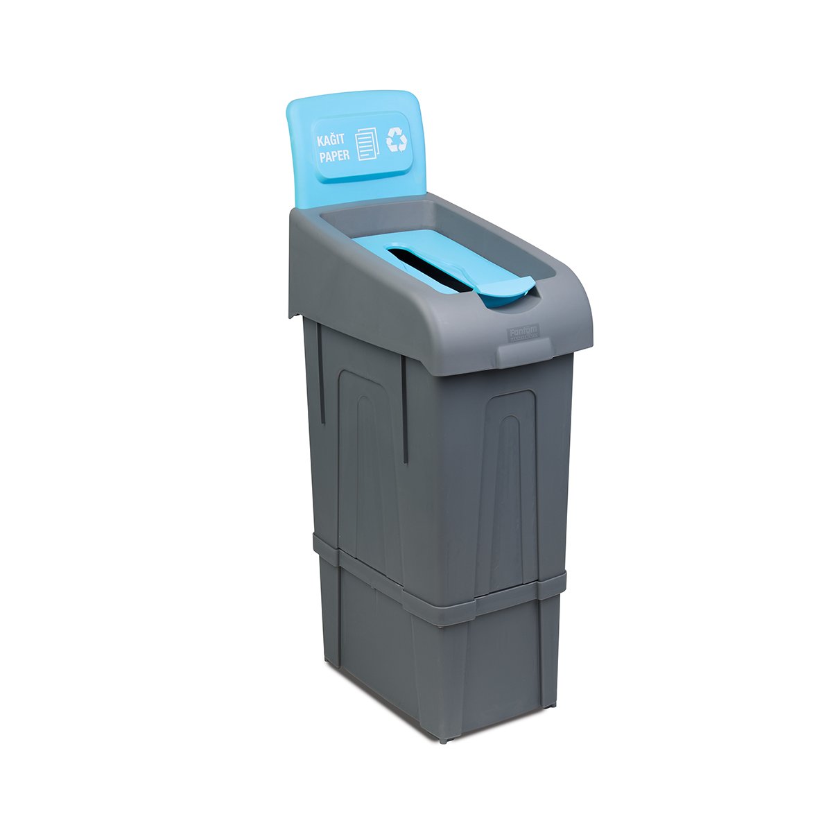 Abfalleimer Mülltrennsystem Papiermüll | 80 Liter HxBxT 105x34x55cm | Recyclingstation Mülleimer Trennsystem | Grau/Blau