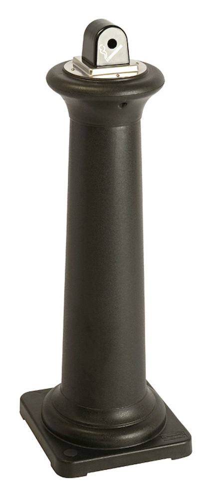 Rubbermaid Standaschenbecher mit Stahl-Inneneimer | HxBxT 102,9x35,7x35,7cm | Schwarz