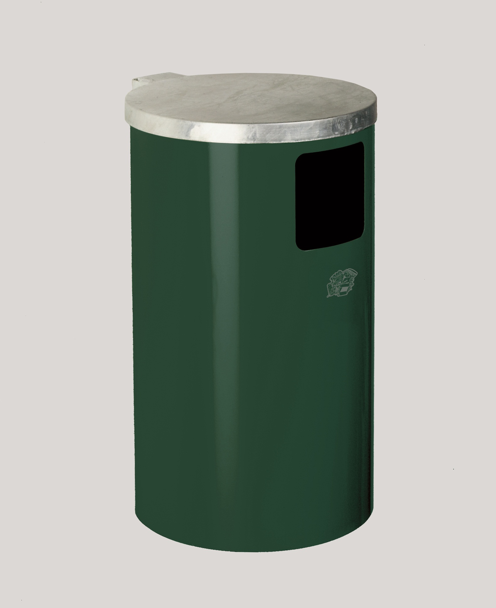 Abfallsammler zur Wand- oder Rohrbefestigung | 30 Liter, HxBxT 62x30x30cm | Verzinkter Stahl | Grün