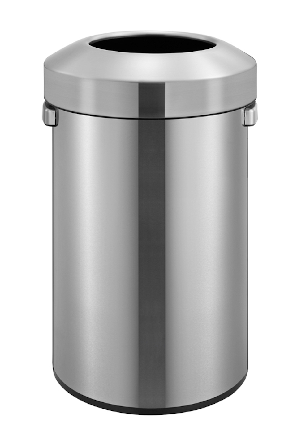 Stilvoller offener Abfallsammler aus gebürstetem Edelstahl | 60 Liter, HxØ 68,5x40,5cm | Silber