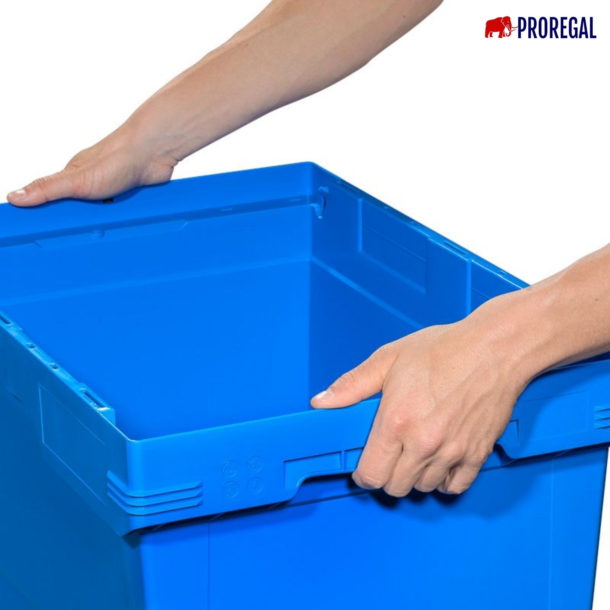 SparSet 10x Conical Mehrweg-Stapelbehälter mit Stapelbügel Blau | HxBxT 27,3x40x60cm | 47 Liter | Lagerbox Eurobox Transportbox Transportbehälter Stapelbehälter
