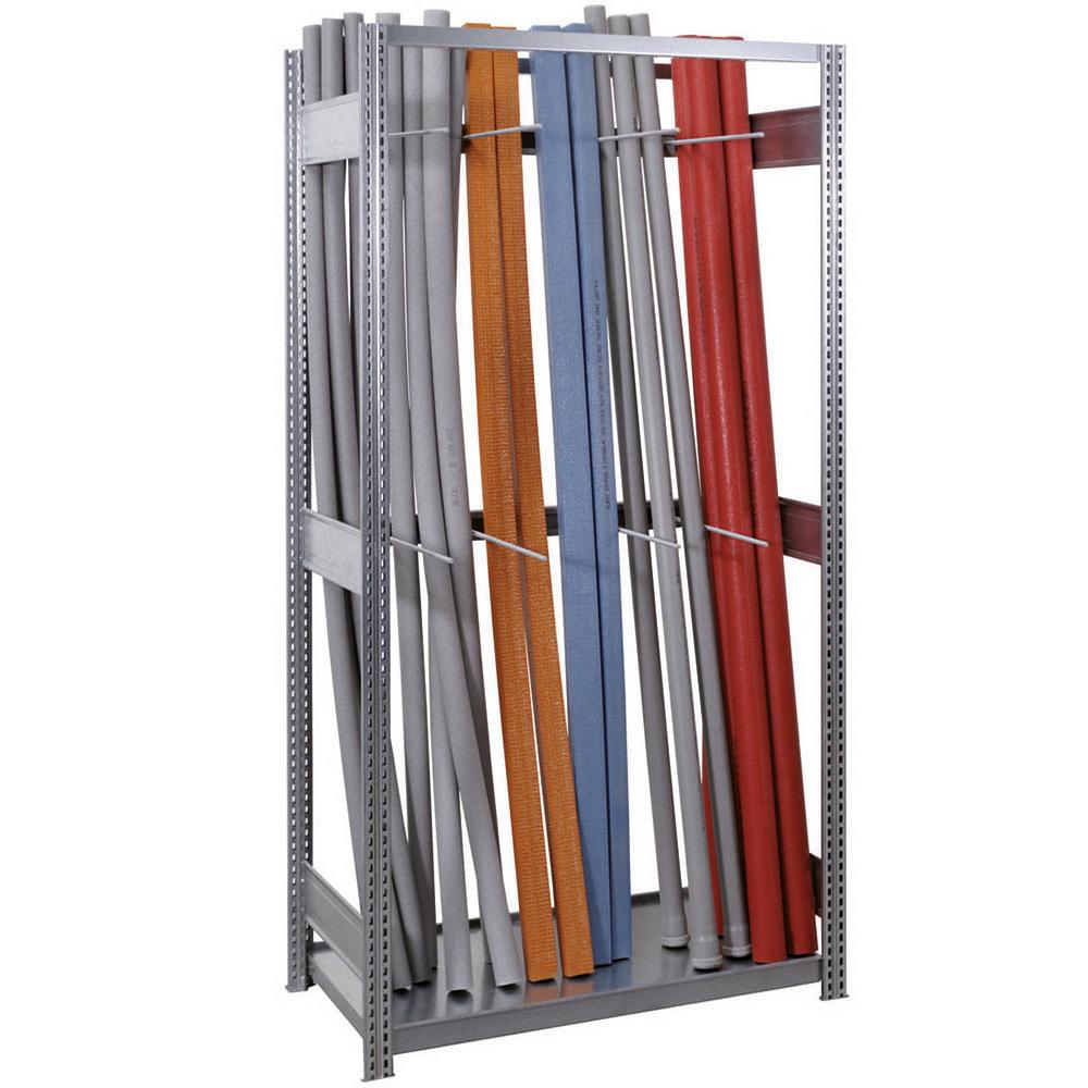 Vertikalregal einseitig FALKE Stecksystem | Grundregal | HxBxT 200x129x60cm | 1 Stahlfachboden | Fachlast 150kg | Verzinkt