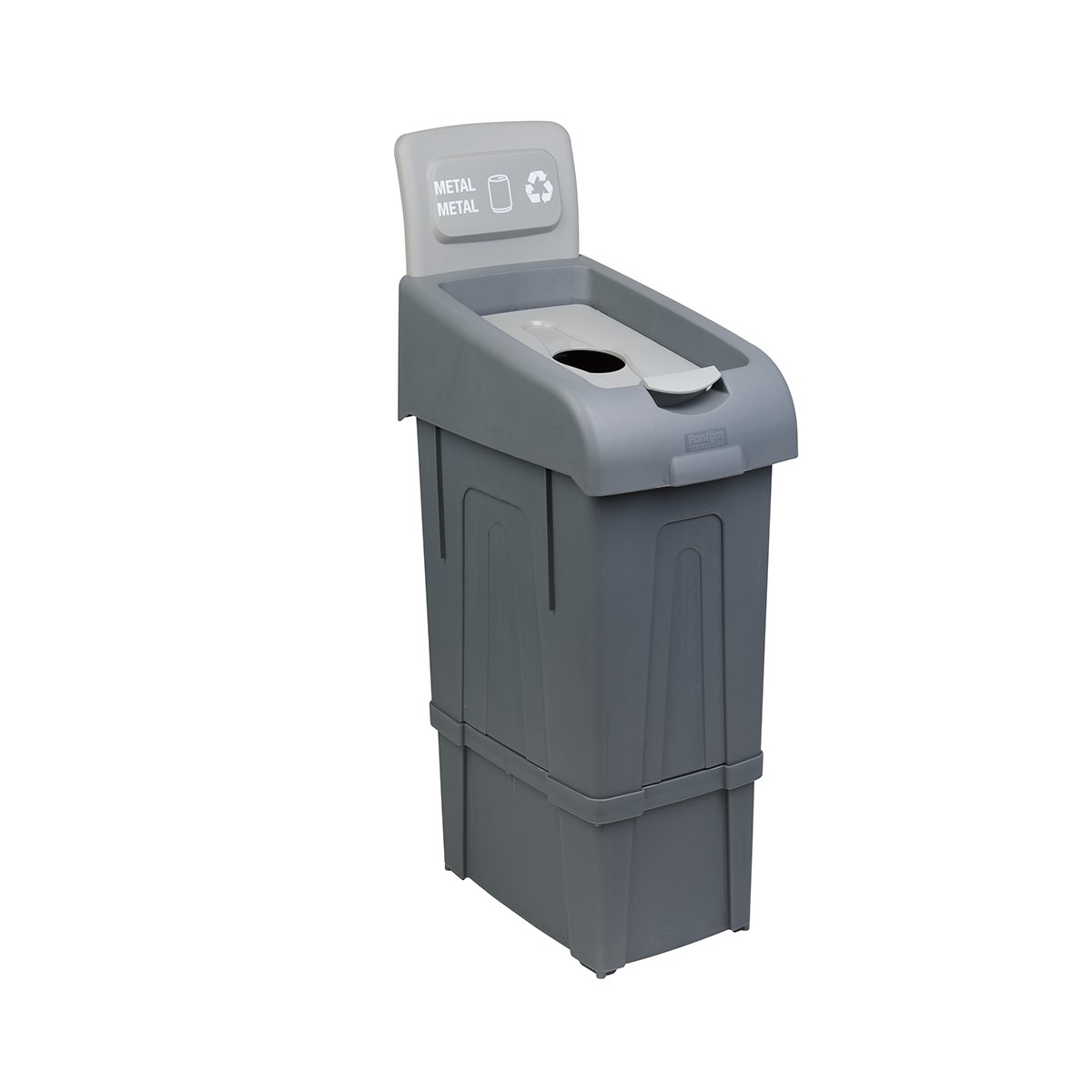 Abfalleimer Mülltrennsystem Metalldosen | 80 Liter HxBxT 105x34x55cm | Recyclingstation Mülleimer Trennsystem | Grau/Hellgrau