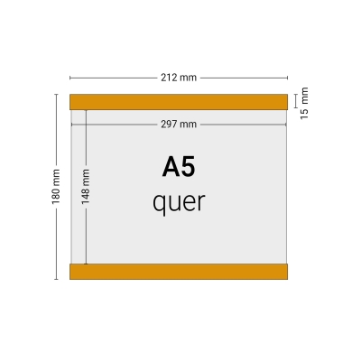 Magnetische Infotasche A5 Querformat | 10 Stück| PVC 1,3mm | Orange