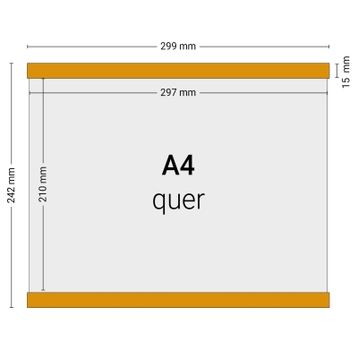 Magnetische Infotasche A4 Querformat | 10 Stück| PVC 1,3mm | Orange