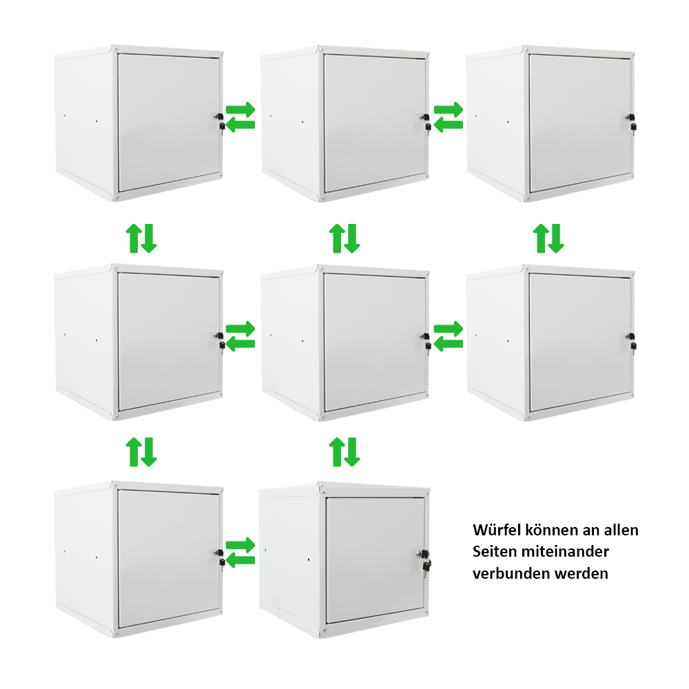 Mega Deal | 2x Schließfachwürfel Cubic XL | HxBxT 45x45x45 cm | Grau