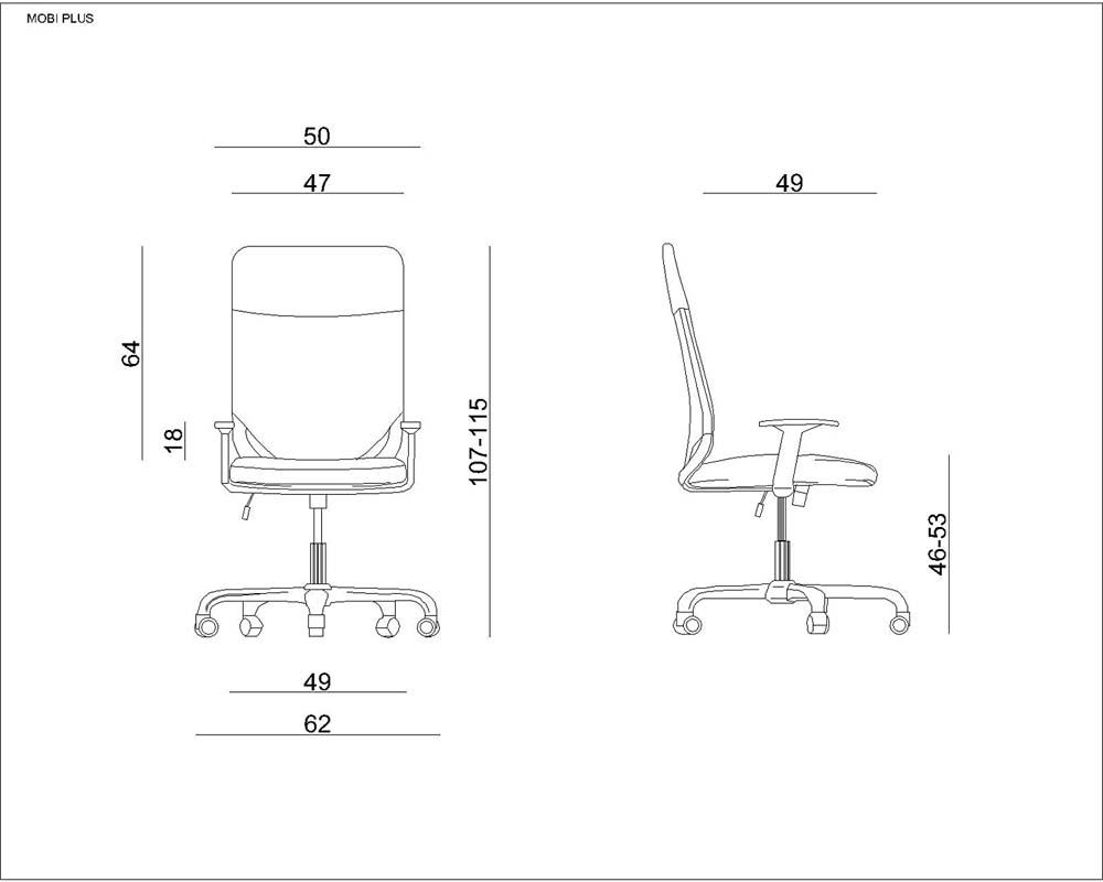 Bürodrehstuhl | Essen | HxBxT 107-115x62x54cm | Netzrückenlehne & Membran-Sitzpolsterung | Traglast 130kg | Rot