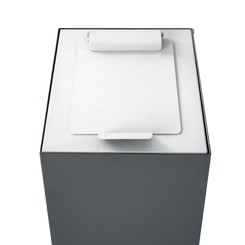 Klappendeckel für modulare Abfalltrennanlage mit 60 Liter | HxBxT 4,2x25,5x33cm | Weiß