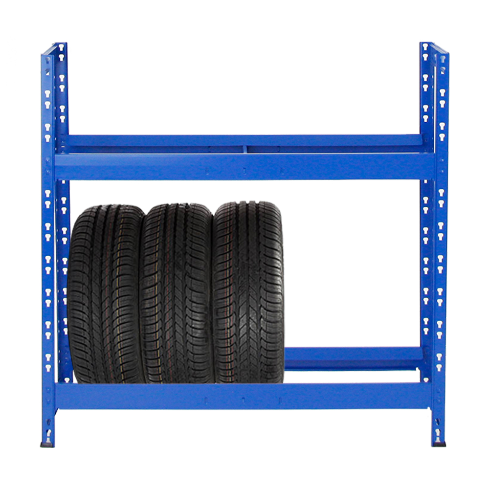 Reifenregal Tiger | HxBxT 100x110x35cm | 150kg Fachlast | bis zu 8 Reifen auf 2 Ebenen | Blau
