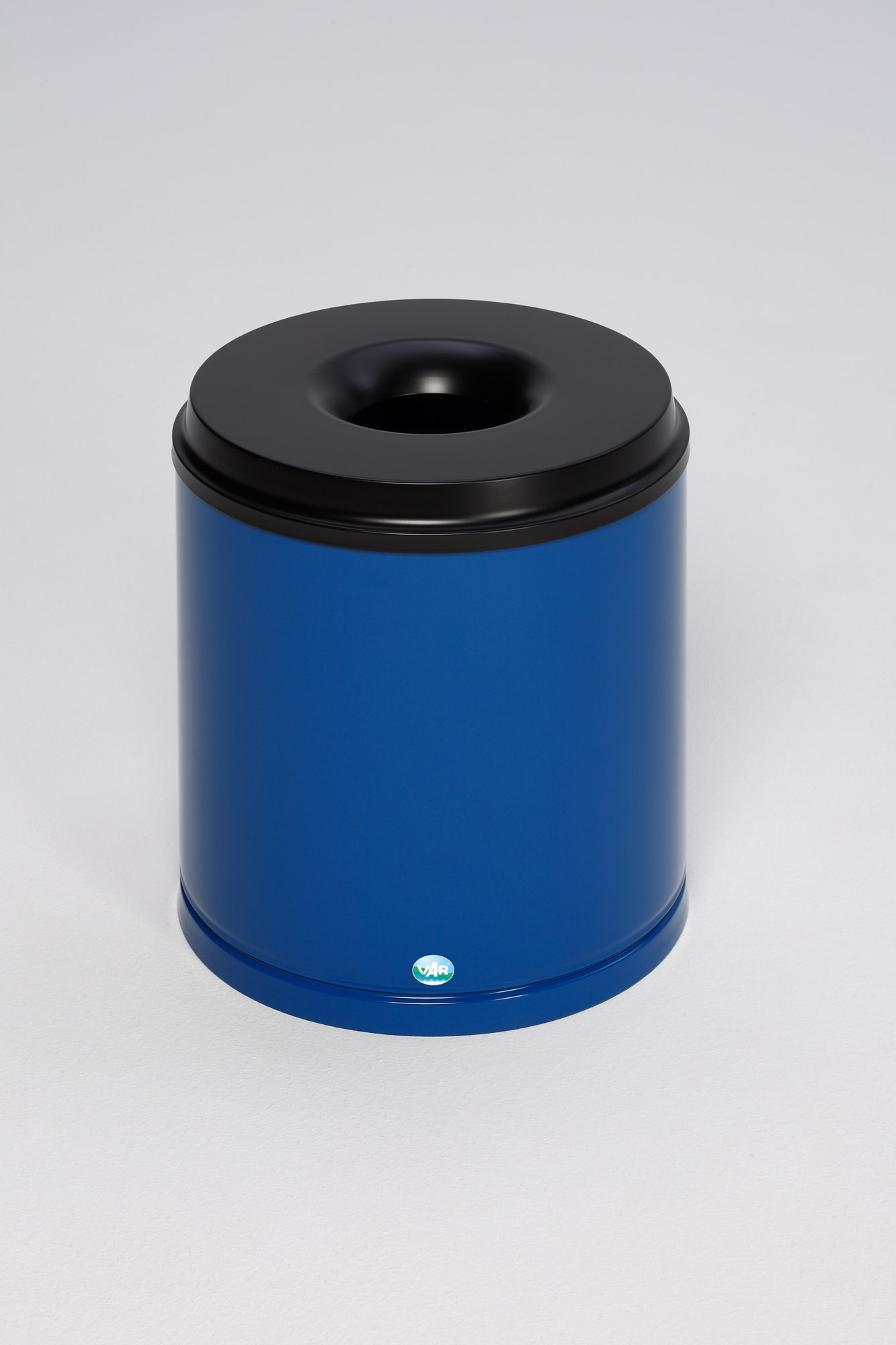 Selbstlöschender Papierkorb | 30 Liter, HxBxT 40x37x37cm | Verzinkter Stahl | Blau
