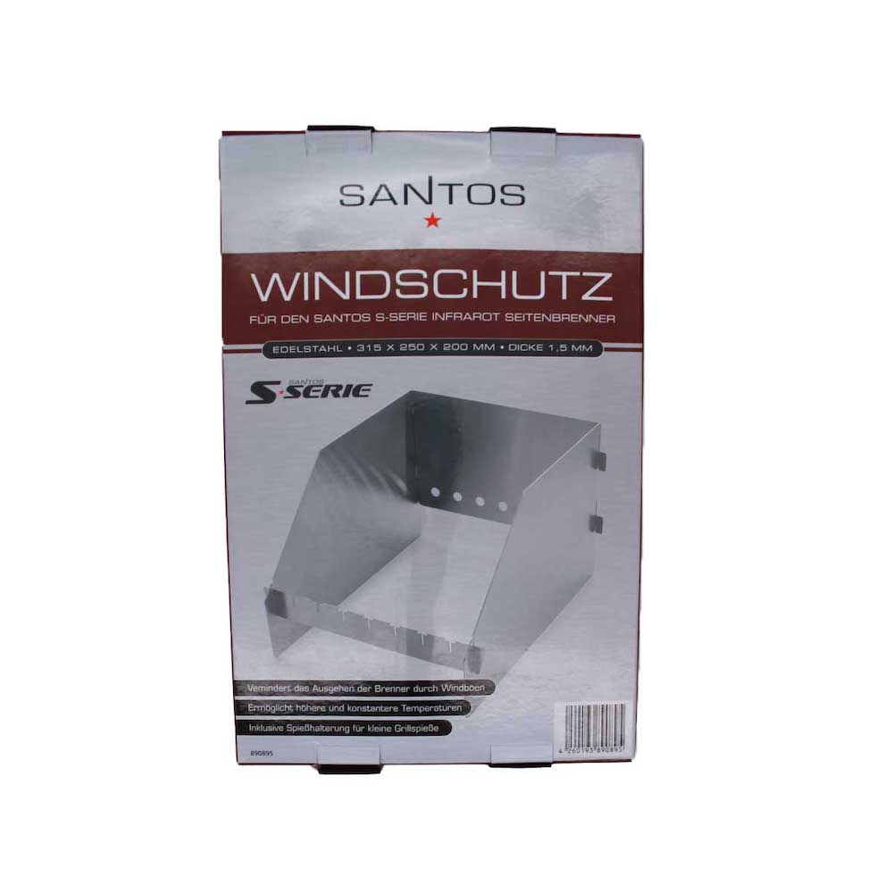 CHEFGASTRO BBQ Windschild für Seitenbrenner der SANTOS S-Serie & E-Serie, Edelstahl