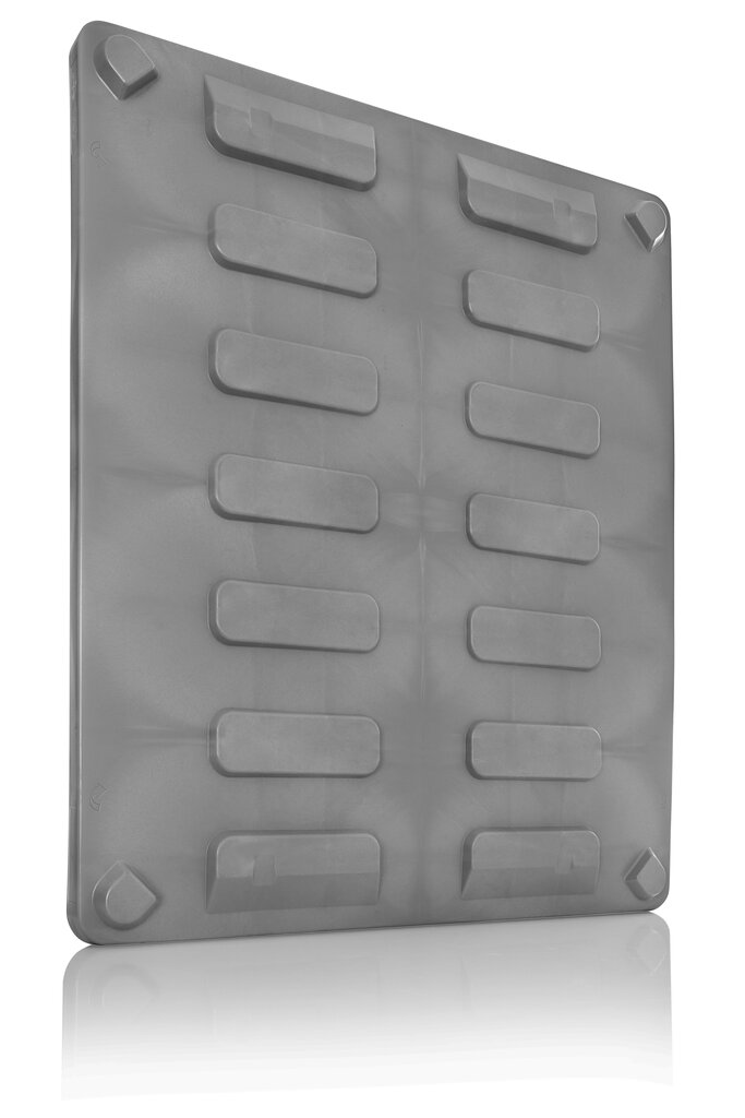 Deckel für Palettenbox Industriemaß | HxBxT 6,3x124x104cm | Polyethylen | Hellgrau