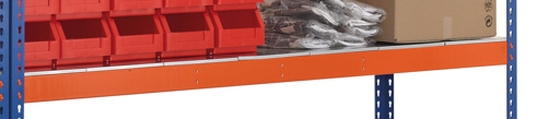 Zusatzebene mit Stahlpaneelen für Schulte Weitspannregal Z1 | BxT 214,6x47cm | Fachlast 442kg | Orange/Verzinkt