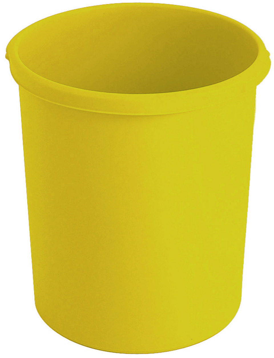 Klassischer runder Papierkorb aus Kunststoff | 30 Liter, HxØ 41x37,5cm | Gelb
