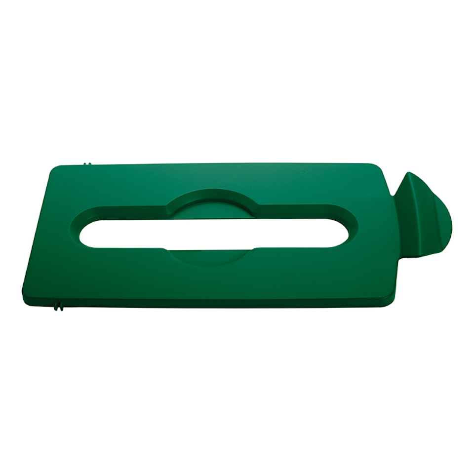 Papierdeckeleinsatz mit verlängerter Öffnung für Rubbermaid Slim Jim Recycling-Station | HxBxT 1,3x20,3x42cm | Polypropylen | Grün