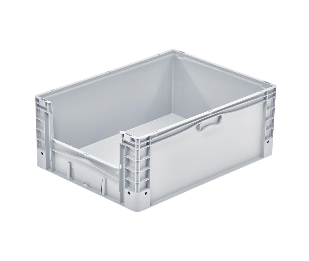 Euro-Norm Großbehälter Insight | HxBxT 32x60x80cm | 133 Liter | Grau  | Eurobehälter, Transportbox, Transportbehälter, Stapelbehälter