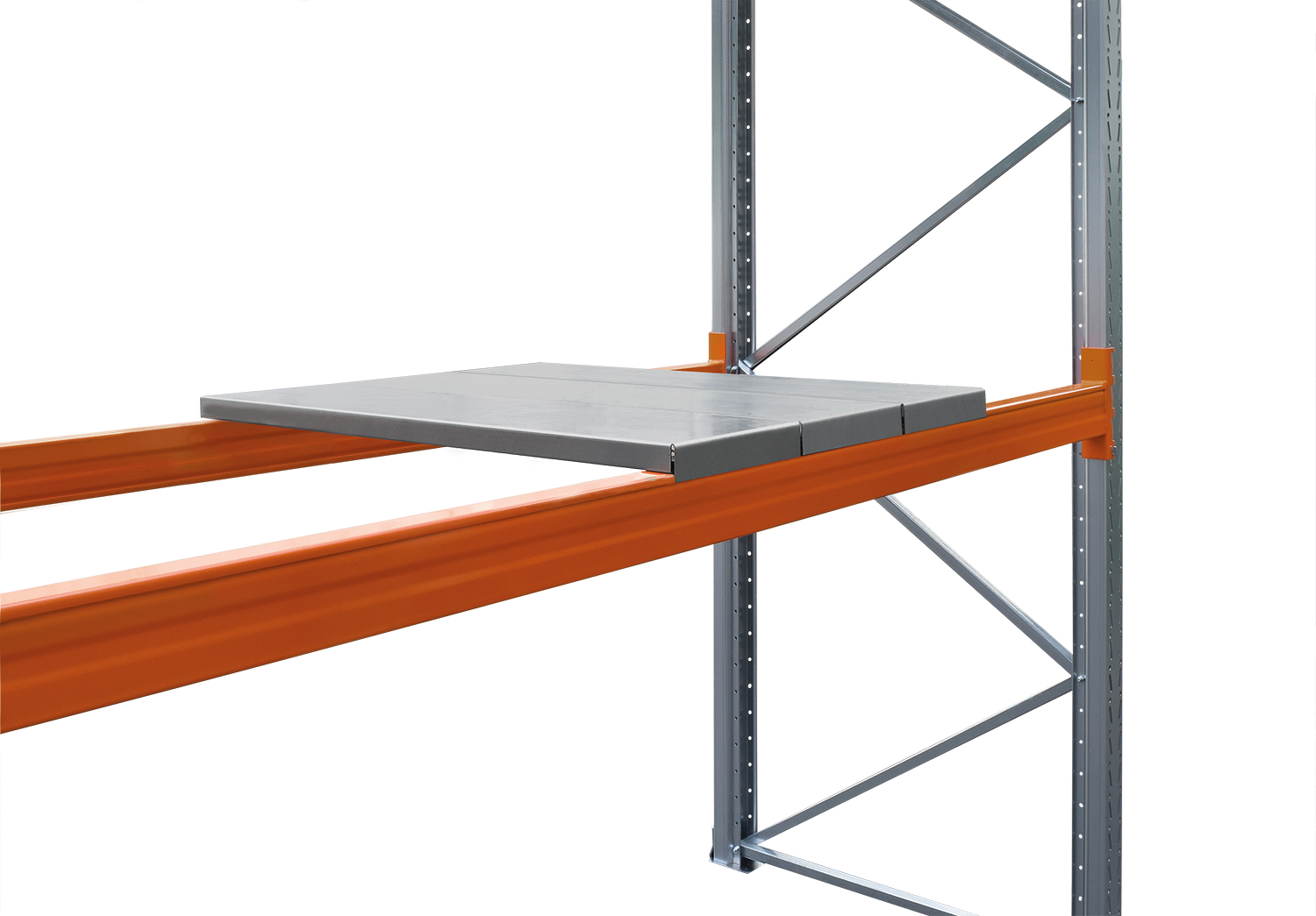 Stahl-Paneelböden-Ebene für SLP Palettenregal Schraub-Stecksystem T-Profil | 6 Segmente | BxT 182,5x90cm | Verzinkt