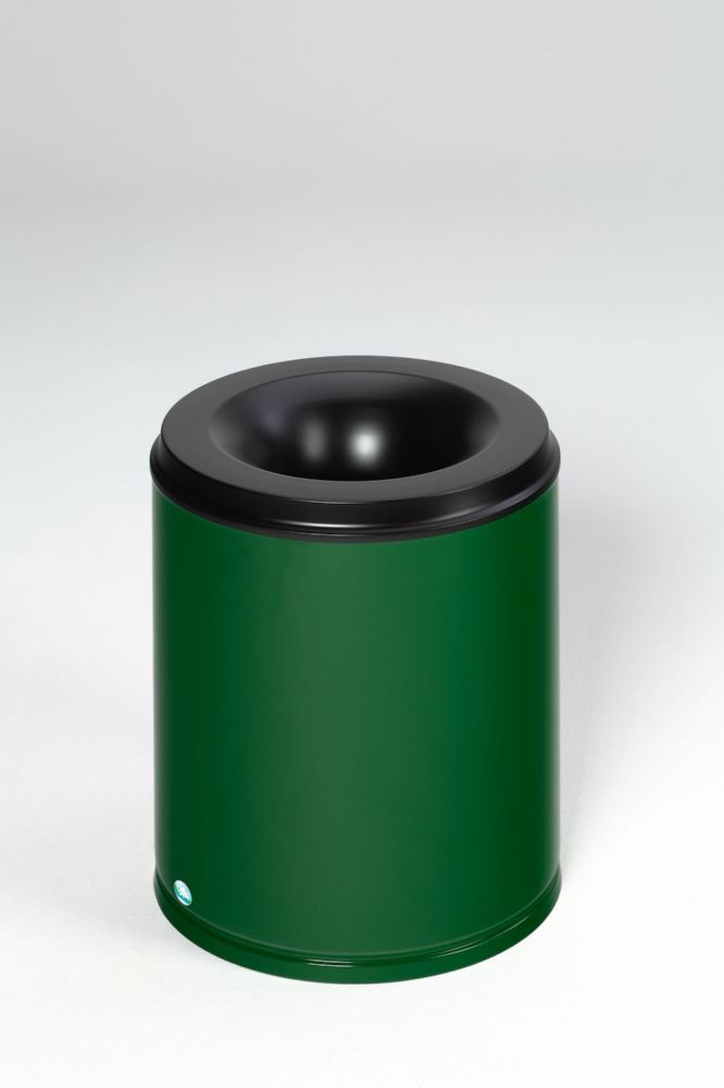 Selbstlöschender Papierkorb | 80 Liter, HxBxT 56x46,5x46,5cm | Verzinkter Stahl | Grün