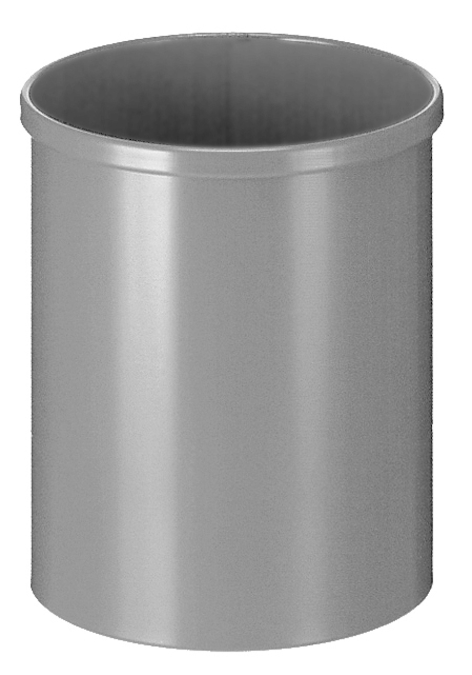 Stillvoller runder Metall Papierkorb | 15 Liter, HxØ 30,5x25,5cm | Aluminium