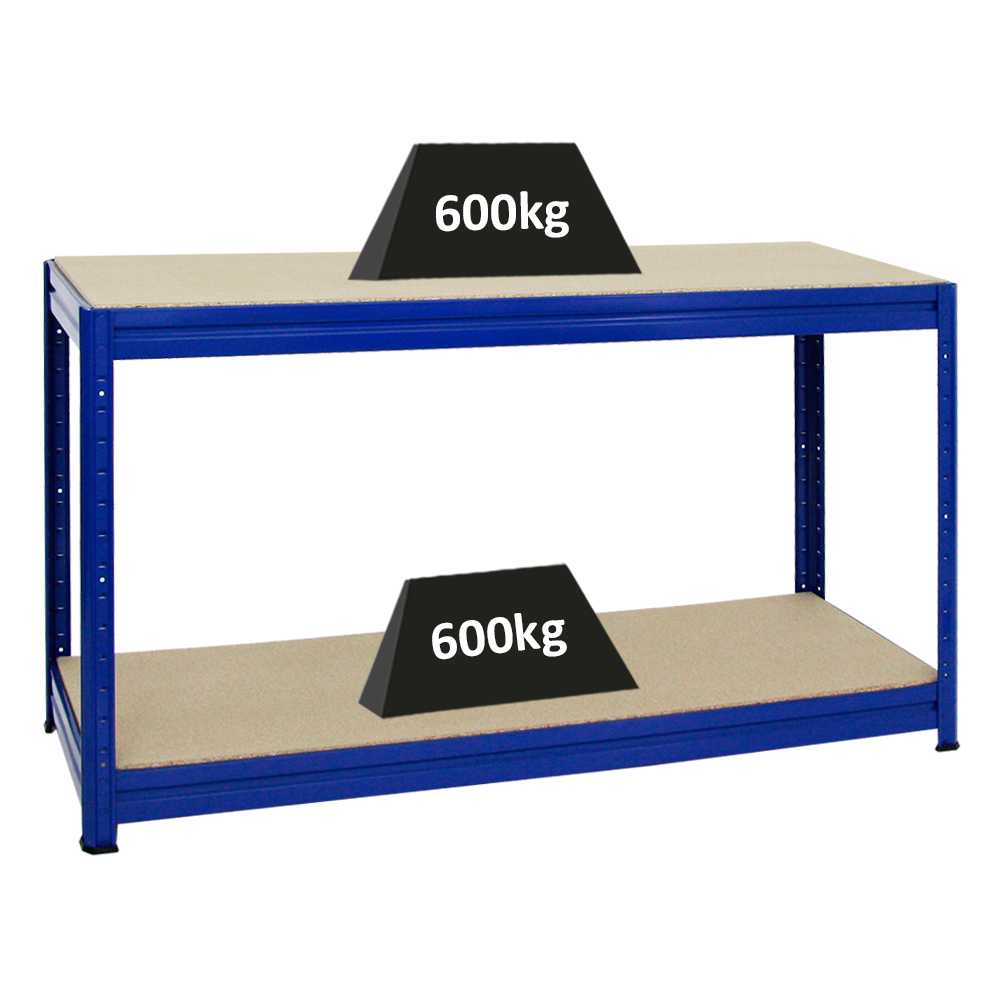Höhenverstellbare Werkbank DINO | HxBxT 90x160x60cm | Traglast 600 kg | Blau