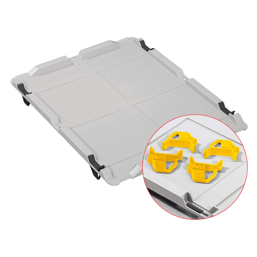 SparSet 10x Auflagedeckel Set Eurobox NextGen mit 4 gelben Schiebeschnappverschlüssen | BxT 40x60 | Eurobehälter, Transportbox, Transportbehälter, Stapelbehälter