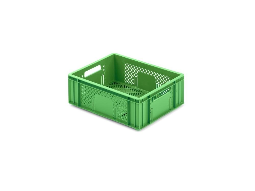 SuperSparSet 12x Eurobehälter Obst- und Gemüsekasten | HxBxT 14,2x30x40cm | 13 Liter | Grün | Obst-Gemüsekiste, Obstkorb, Transportbox