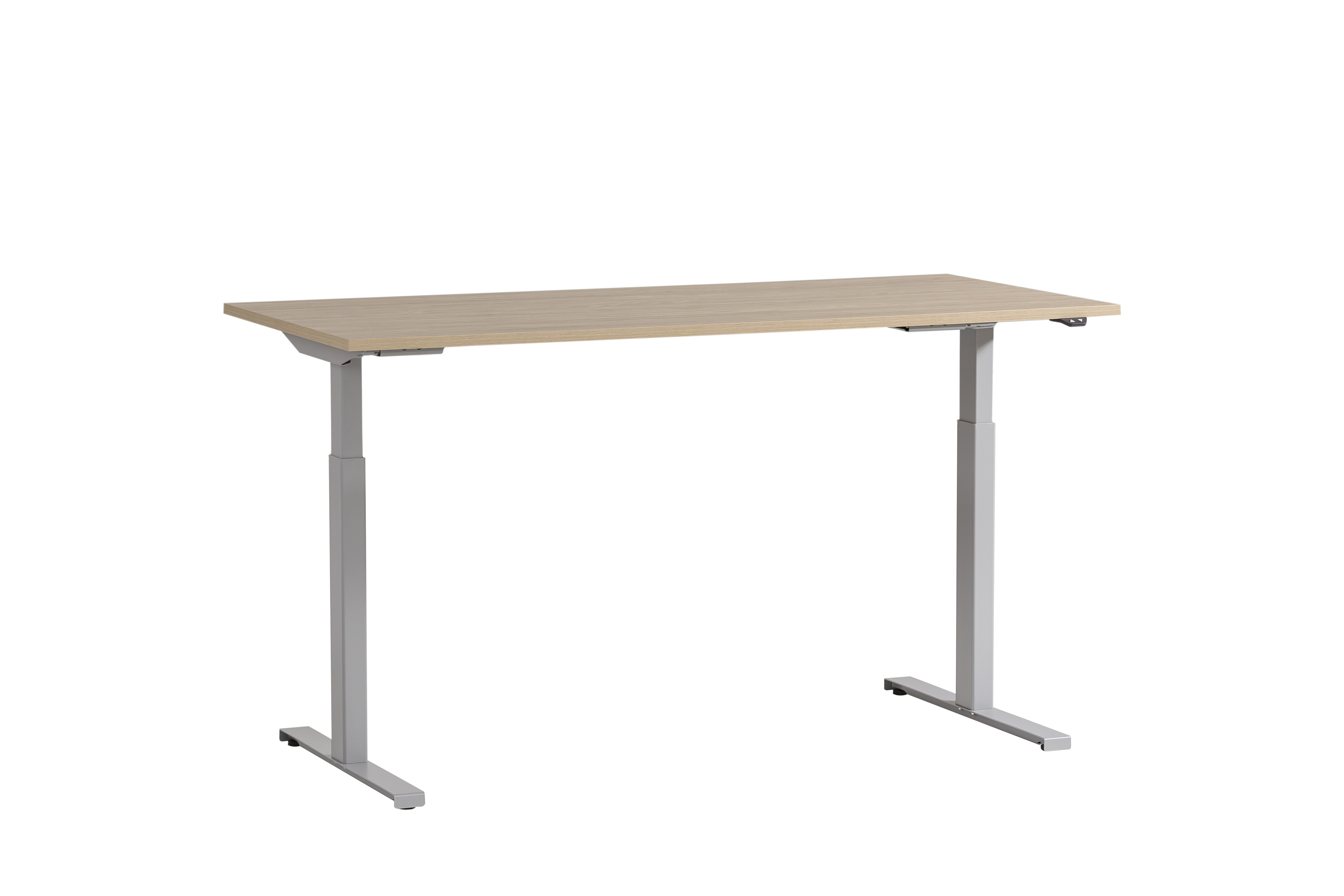 Möbelpartner Schreibtisch Swan | HxBxT 71-121x160x75cm | mit elektrischer Höhenverstellung | Eiche/Weiß