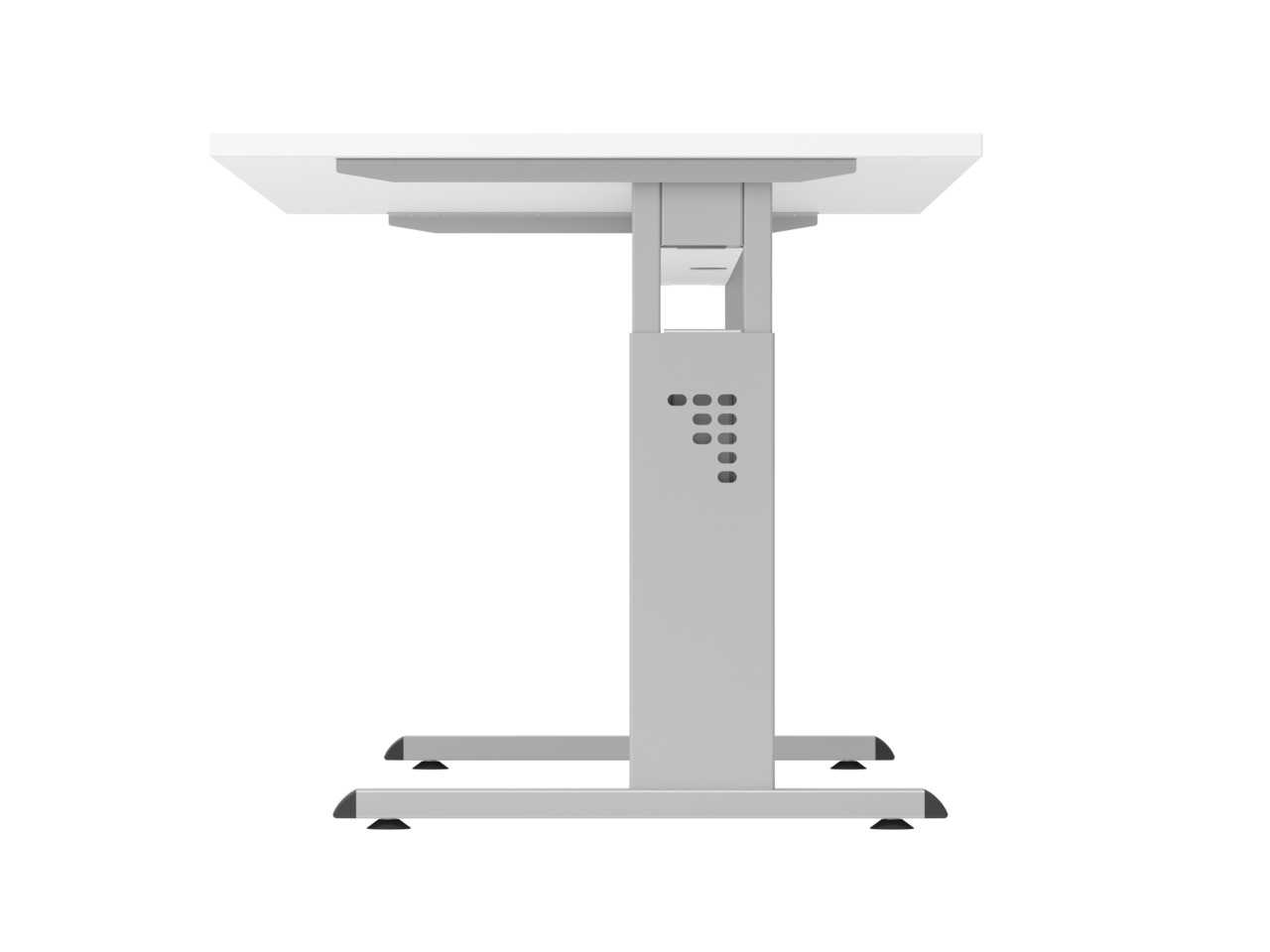 Sitz-Steh-Schreibtisch Juhani | Ahorn | Breite 120cm | Höhe 65-85cm | stufenlos höhenverstellbar | Rechteckform