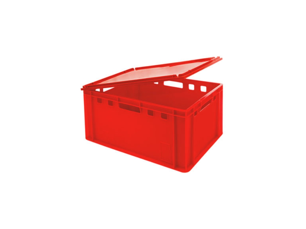 SparSet 10x Auflagedeckel für Eurobehälter Fleischerkasten E1 / E2 / E3 | HxBxT 1,5x40x60cm | Rot | Fleischerkiste, Fleischkiste, Metzgerkiste, Fleischbehälter
