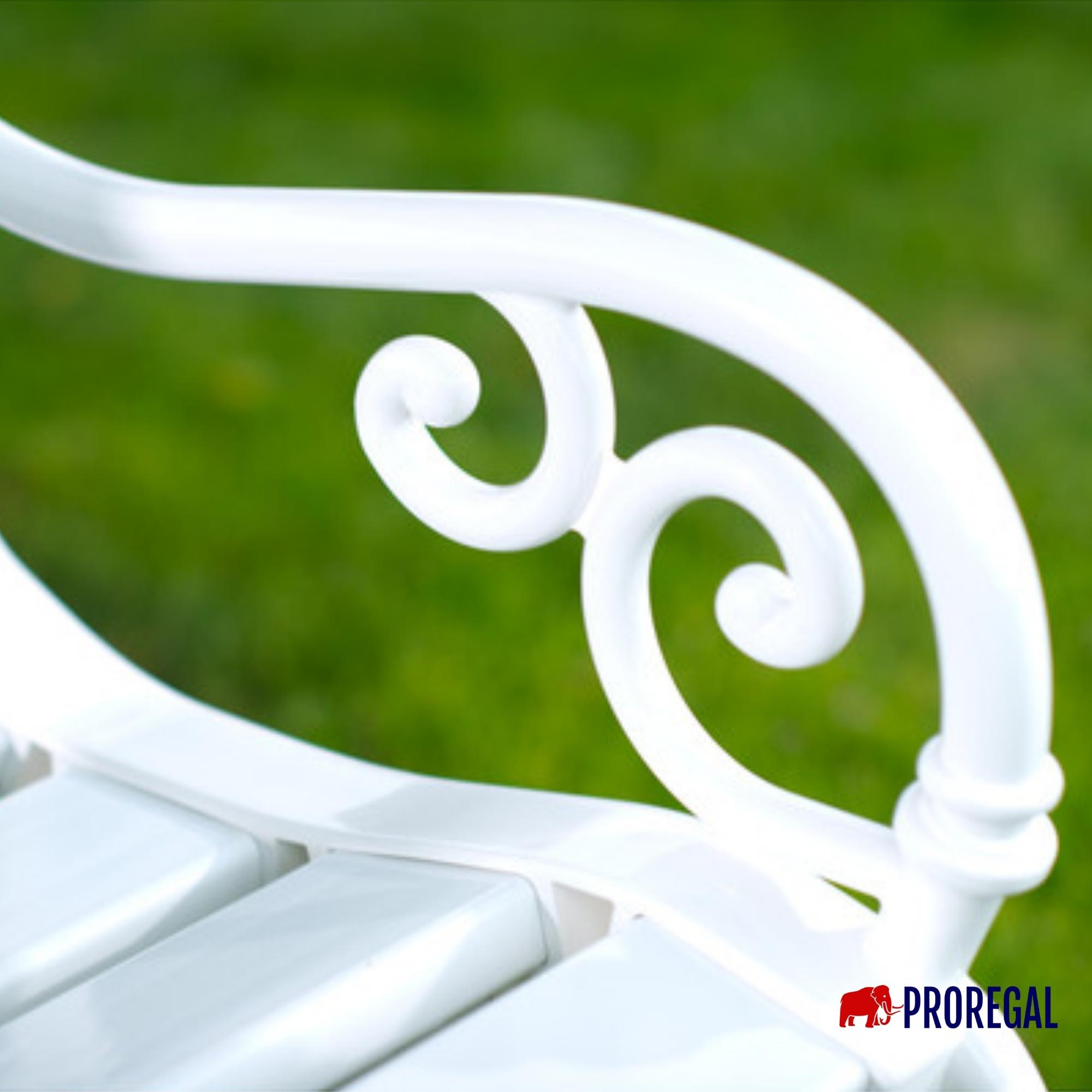 Gartenbank Curacao | 3-Sitzer | Weiß | HxBxT 85x160x60cm | Witterungs- & UV-beständiger Kunststoff | Parkbank Sitzbank Außenbereich Garten Balkon Terrasse
