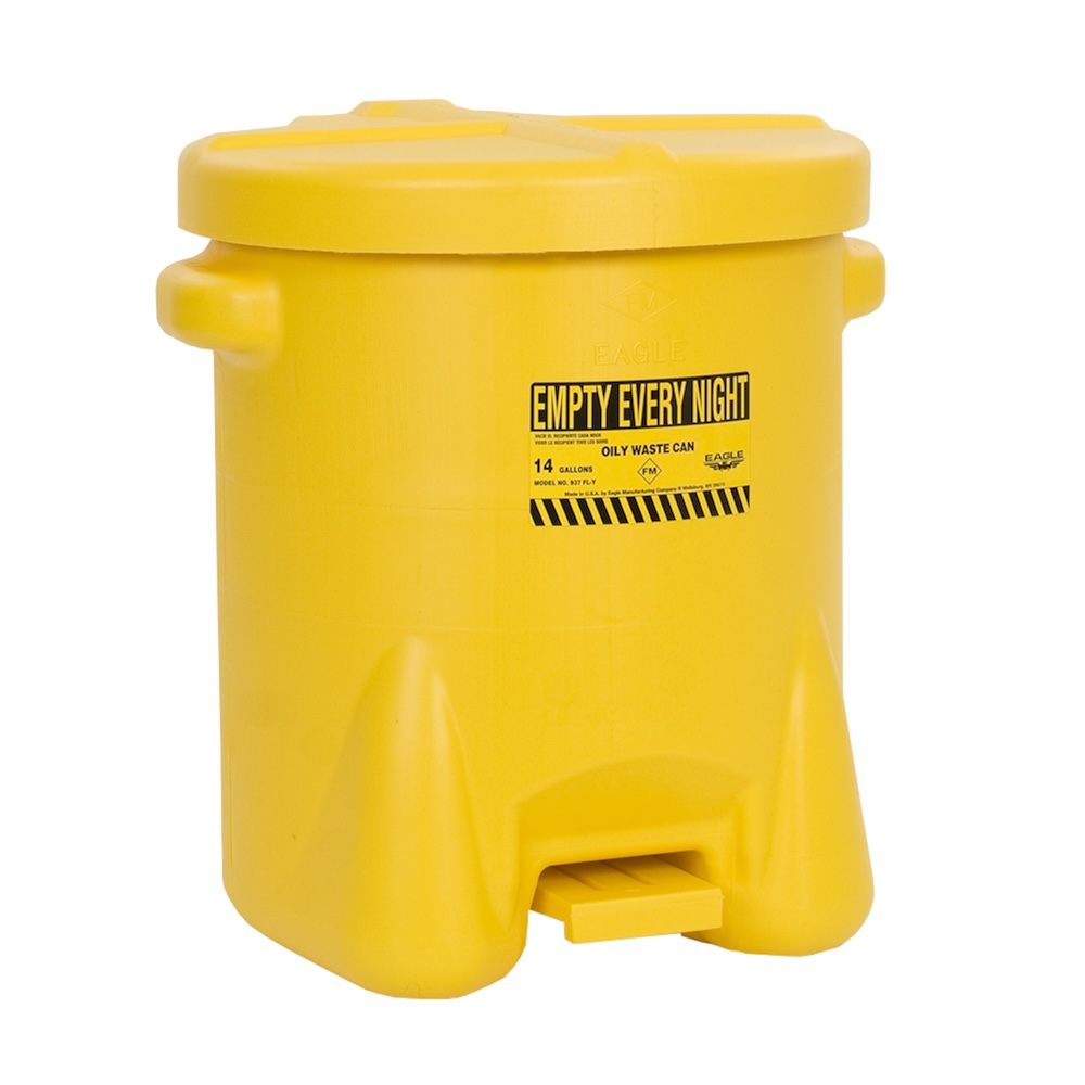 Eagle Poly-Abfalleimer Sicherheits-Entsorgungsbehälter mit Pedalöffnung | 3,8 Liter | Hart-Polyethylen | Gelb