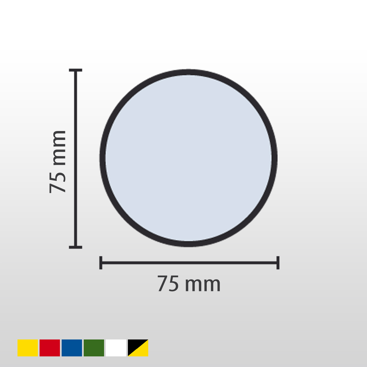 Stellplatzmarker | Ronde | 25 Stück | Ø 7,5cm | Polyester (PET) 0,2mm | Für glatte & spaltfreie Böden | Gelb