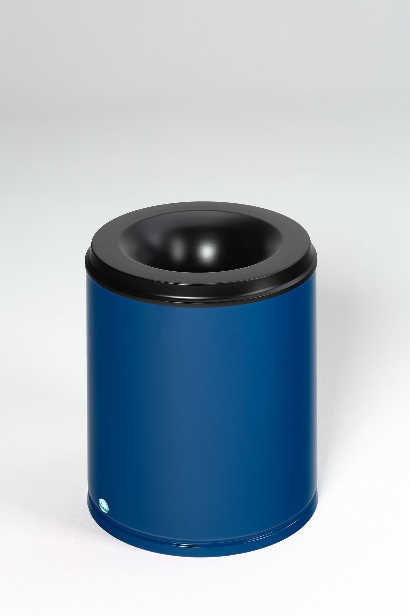 Selbstlöschender Papierkorb | 80 Liter, HxBxT 56x46,5x46,5cm | Verzinkter Stahl | Blau