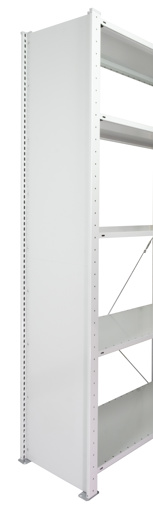 Vollblech-Seitenwand für Schulte Fachbodenregale mit Stecksystem | HxT 130x40cm | Lichtgrau