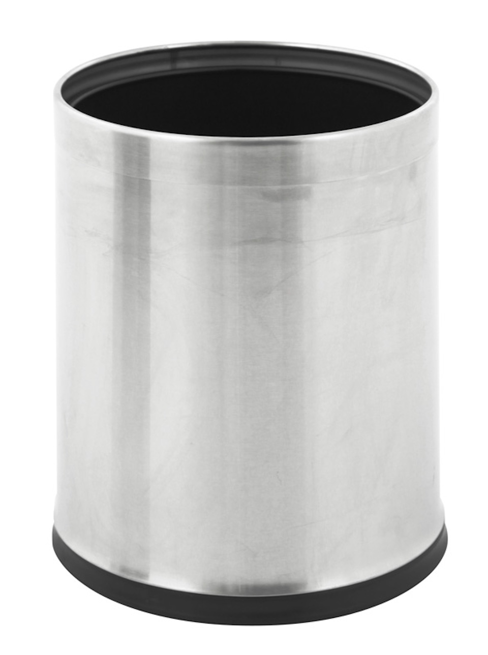 Eleganter doppelwandiger Papierkorb aus Edelstahl | 10 Liter, HxØ 27,5x22,5cm | Matt Edelstahl