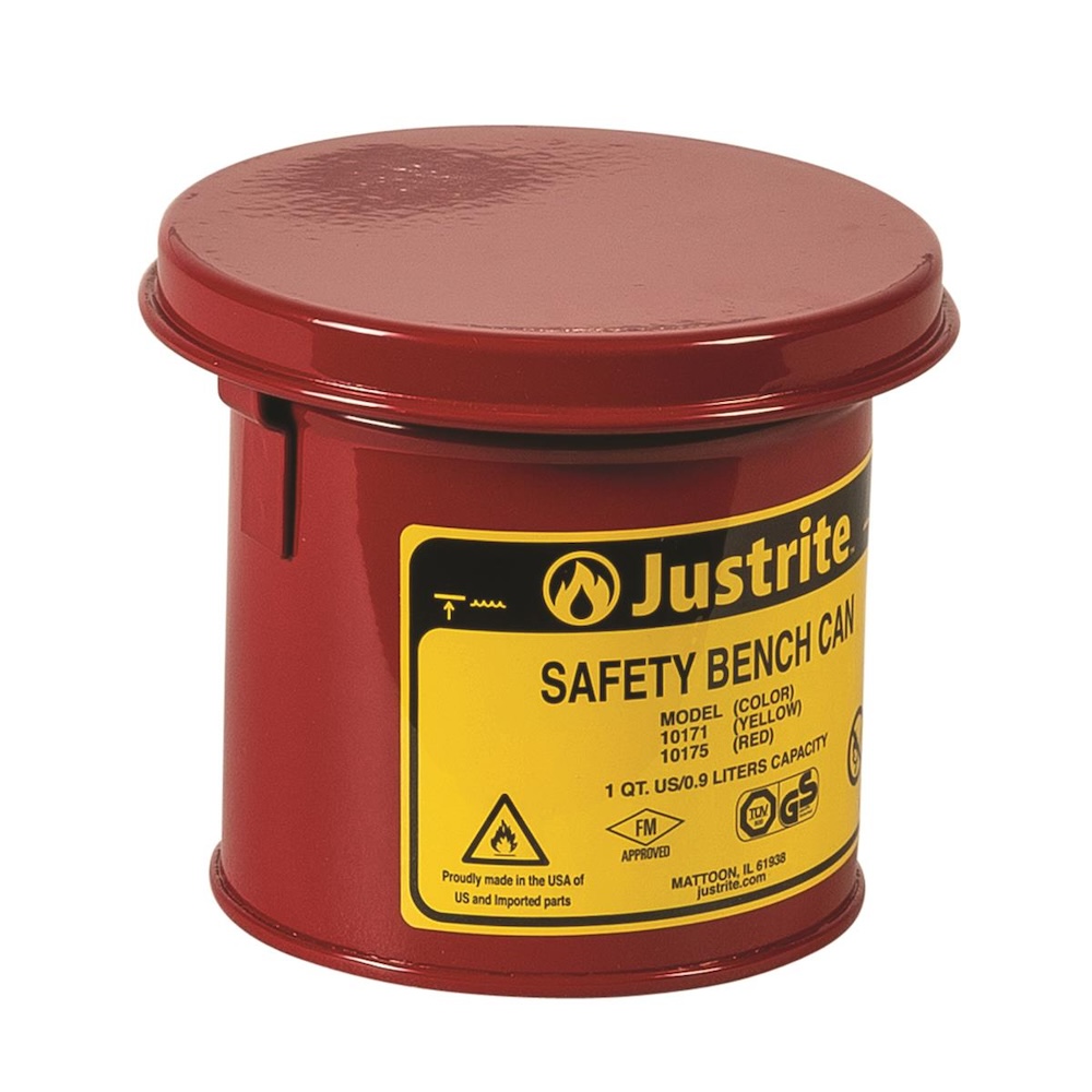 Justrite Sicherheits-Kleinteilereiniger | HxBxT 12,4x12x14cm | 1 Liter | Rot