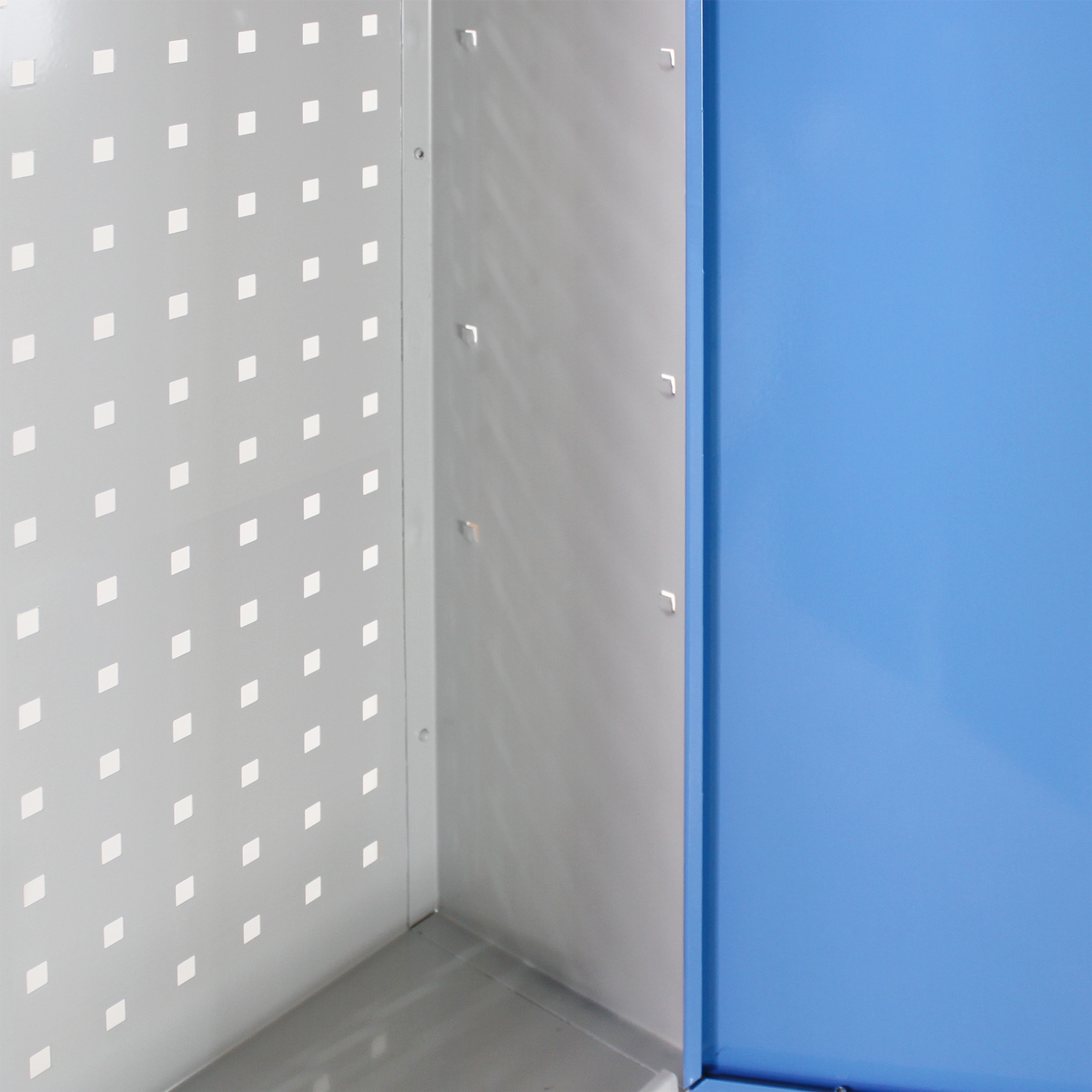 Werkzeugwandschrank mit Tür + 1 Fachboden | HxBxT 75x50x20cm | Lichtgrau/Lichtblau
