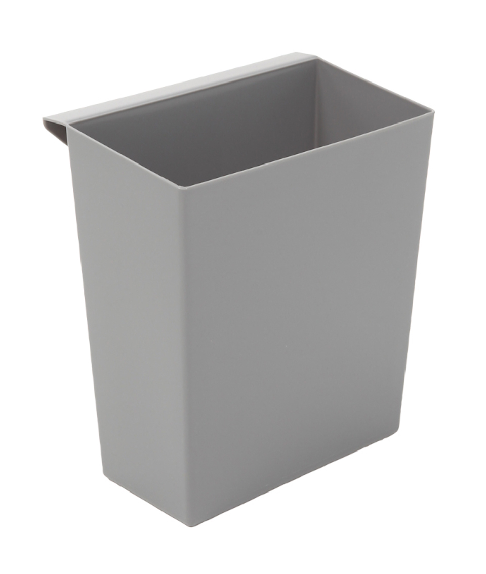 Einsatzbehälter für viereckigen kegelförmigen Papierkorb | HxBxT 26,5x15x24cm | Kunststoff | Grau